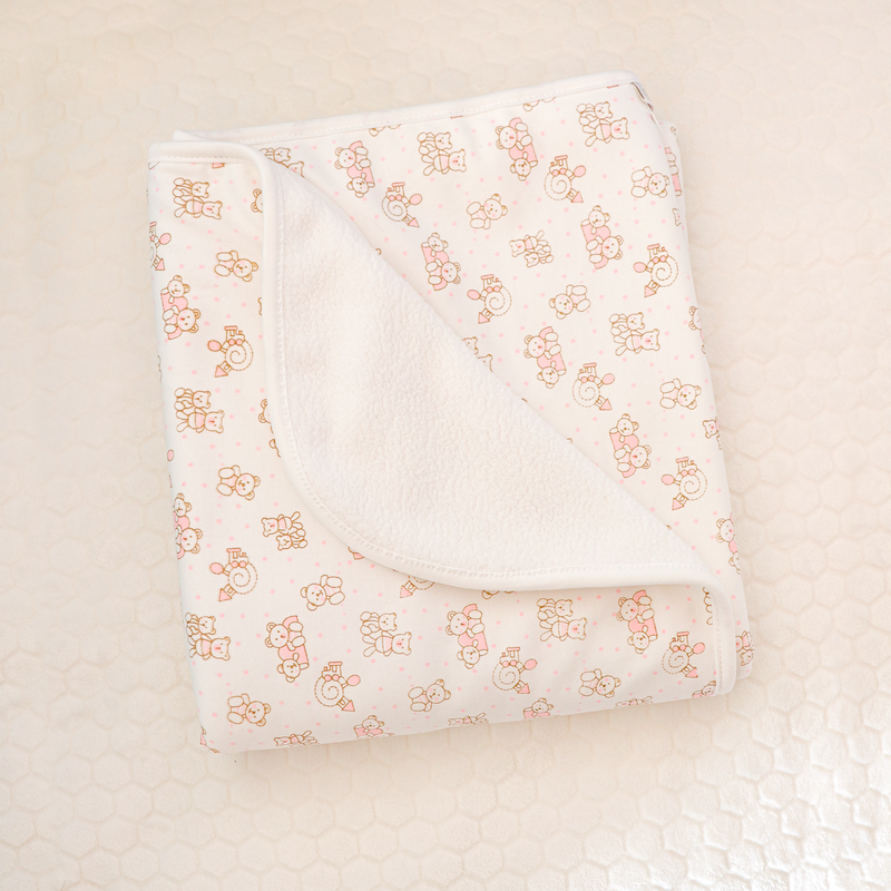MANTA PIMA CON POLAR OSITOS ROSA 1128