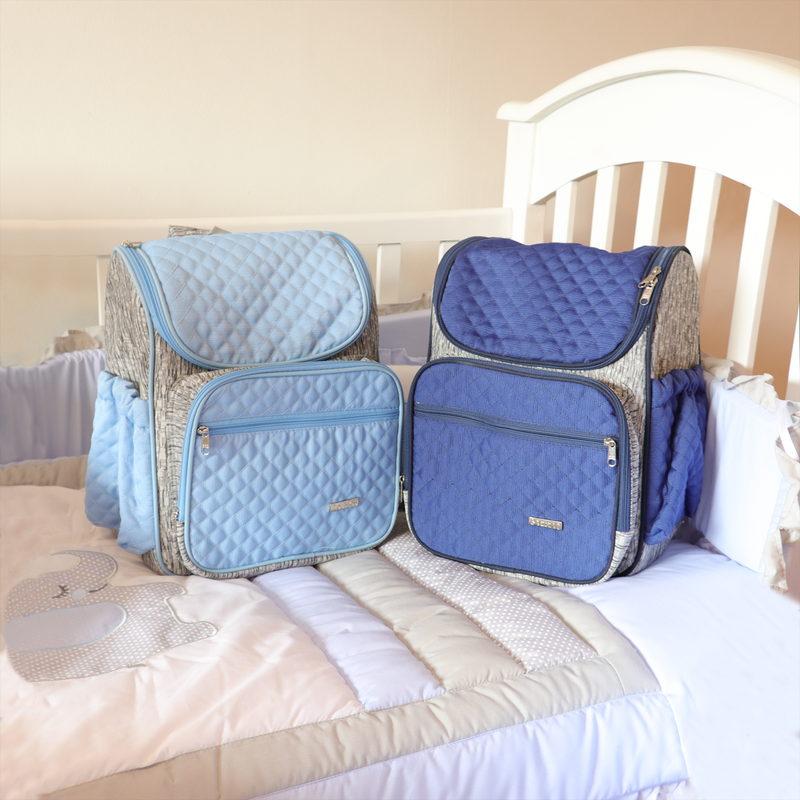 BOLSO PAÑALERO MOCHILA CELESTE