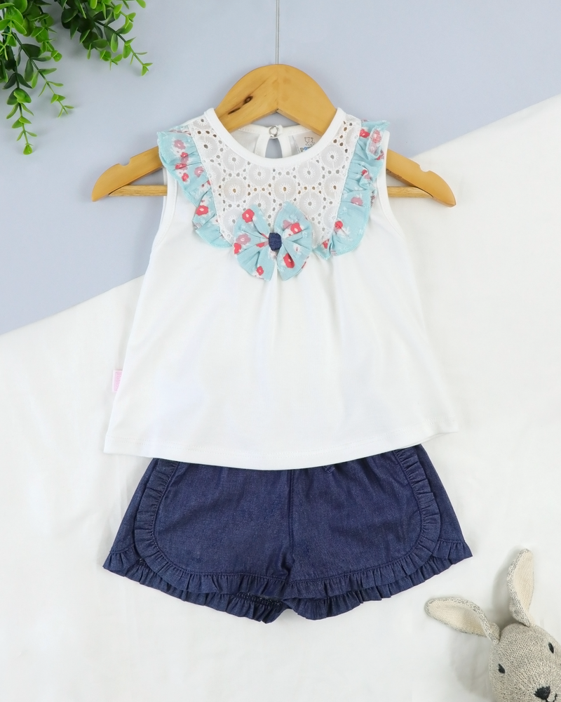 CONJUNTO SOFIA BLANCO POLO + SHORT 7351